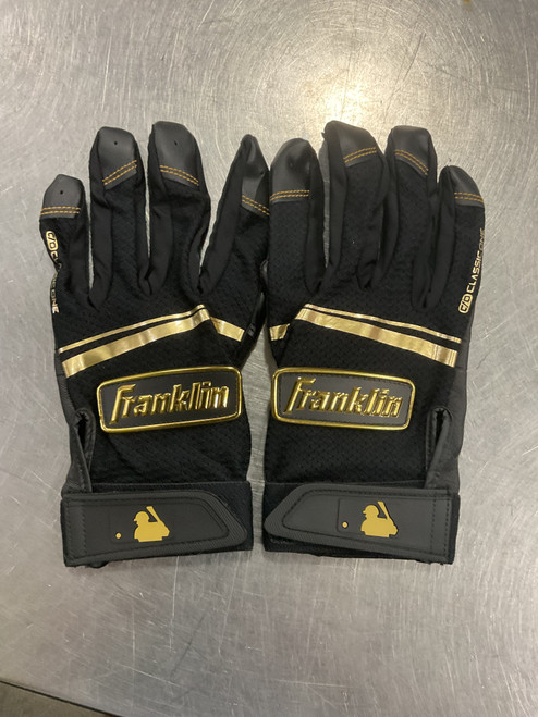 Vist Large View of Product Image Which is Used Franklin BB/SB Batting Gloves Black MD