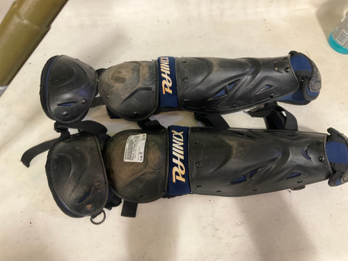 Vist Large View of Product Image Which is Used PHINIX CATCHERS SHIN GUARDS Catchers Leg Guards Navy Blue Junior