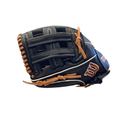 Vist Large View of Product Image Which is Used Wilson WILSON A550 12IN GLOVE BB/SB Glove LH Throw Brown And Black 12"