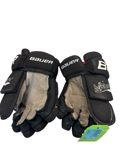Vist Large View of Product Image Which is Used Bauer LIL SPORT GLOVES 10 IN Youth Gloves Black 10"