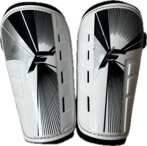 Vist Large View of Product Image Which is Used Franklin Soccer Shin Guards Junior White MD