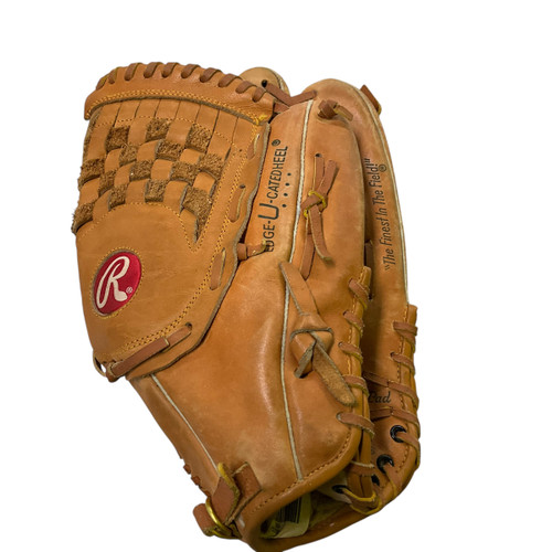 Vist Large View of Product Image Which is Used Rawlings RSGXL BB/SB Glove RH Throw Brown 14"