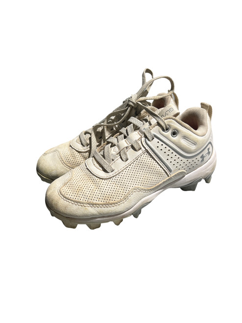 Vist Large View of Product Image Which is Used Under Armour BASEBALL BB/SB Cleats White Youth 13.0