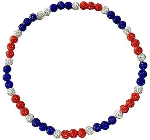 Vist Large View of Product Image Which is BUILT DIFFERENT RED/WHITE/BLUE BEAD NECKLACE