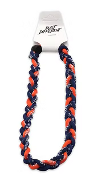 Vist Large View of Product Image Which is BUILT DIFFERENT ORANGE/BLUE ROPE NECKLACE