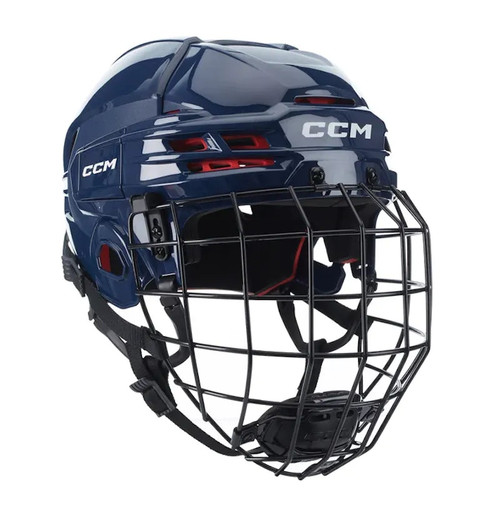 Vist Large View of Product Image Which is New CCM TACKS 70 Helmet Cage Combo Navy Blue LG