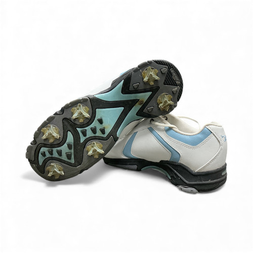 Vist Large View of Product Image Which is Used HI-TEC Mens Golf Shoes Carolina Blue And White Senior 8