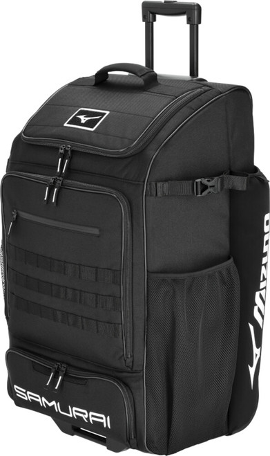 Vist Large View of Product Image Which is Mizuno Samurai Wheeled Catchers Batpack - Black