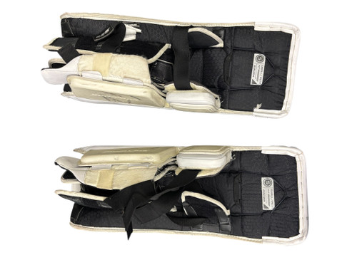 Vist Large View of Product Image Which is Used Bauer S 29 Goalie Leg Pads Inter White SM