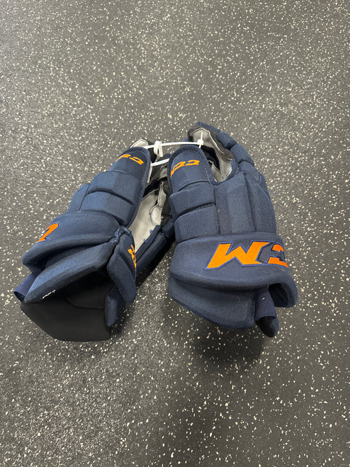 Vist Large View of Product Image Which is Used CCM PRO Senior Gloves Navy Blue 15"