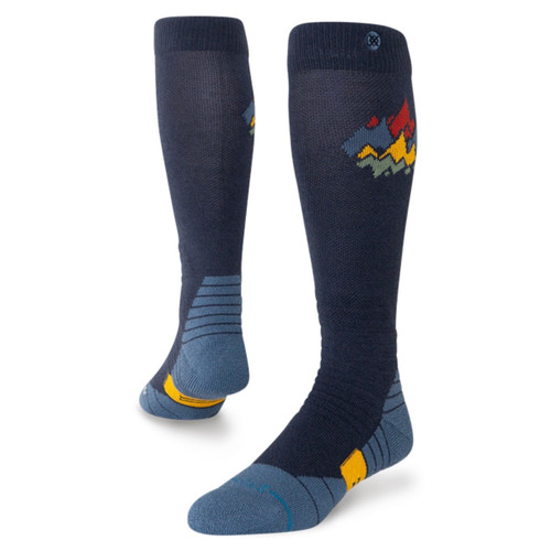 Vist Large View of Product Image Which is Stance Peaks Navy Mid Wool Socks LG