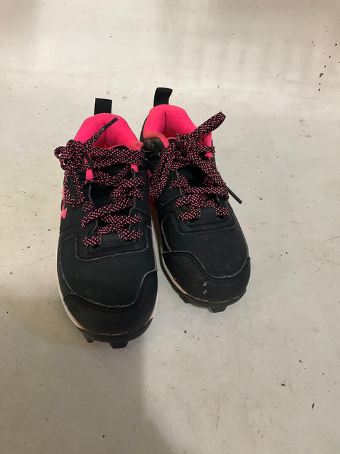 Vist Large View of Product Image Which is Used Under Armour SOFTBALL CLEATS BB/SB Cleats Black Youth 11.0