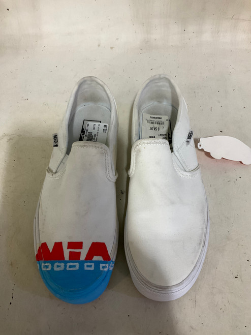 Vist Large View of Product Image Which is Used Vans SKATE SLIP-ON Skateboard Shoes White Senior 9