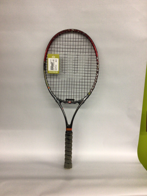 Vist Large View of Product Image Which is Used Wilson TITANIUM SOFT SHOCK Adult Tennis Racquet Black 4 3/8"