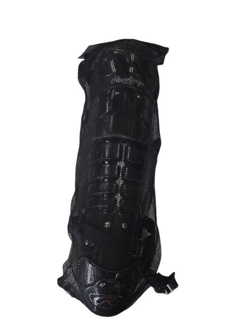 Vist Large View of Product Image Which is Used Rawlings 76DCW Catchers Leg Guards Black Adult