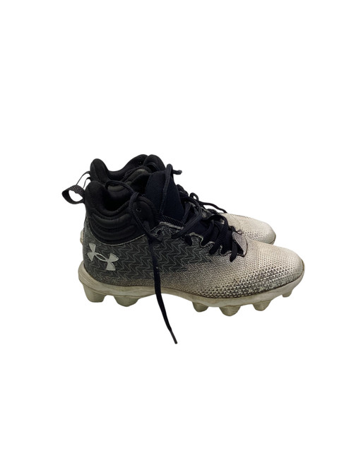 Vist Large View of Product Image Which is Used Under Armour Jr FB Cleats Black And White Junior 03.5