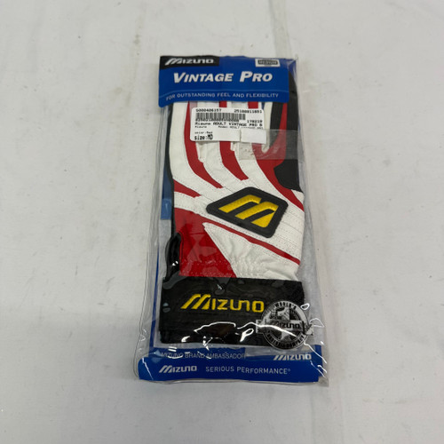 Vist Large View of Product Image Which is New Mizuno ADULT VINTAGE PRO BB/SB Batting Gloves Red MD