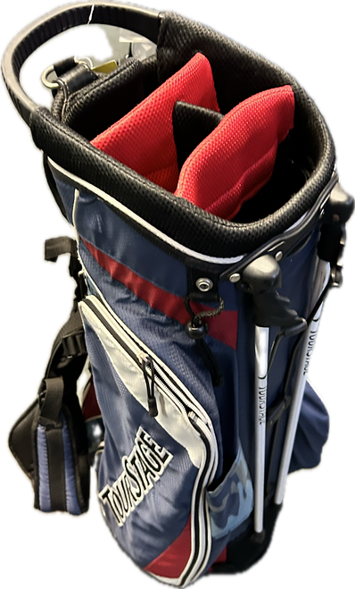 Vist Large View of Product Image Which is Used Mens Stand Bag Navy Blue And Red