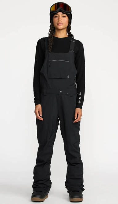 Vist Large View of Product Image Which is New VOLCOM WOMEN'S ASH STRETCH GORE-TEX BIB OVERALL BLACK SM
