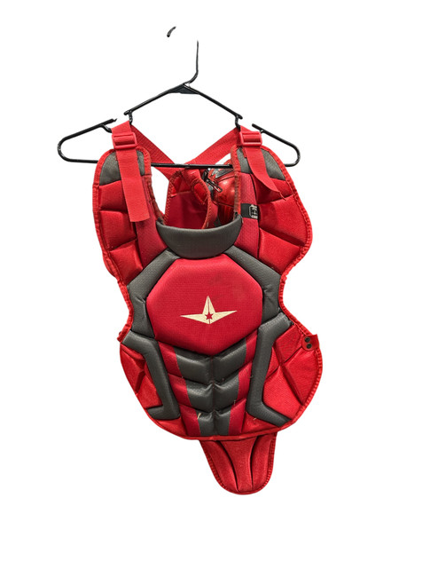 Vist Large View of Product Image Which is Used All-Star CPCC912S7X Catchers Chest Protector Red Junior