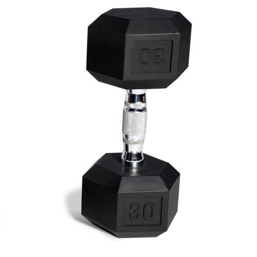 Vist Large View of Product Image Which is CAP RUBBER COATED HEX DUMBBELL 30LB SDR030 11812-CAPSDR030