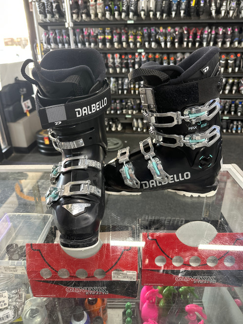 Vist Large View of Product Image Which is Used Dalbello VELOCE MAX W 65 Womens DH Ski Boot Black 245 MP - M06.5 - W07.5