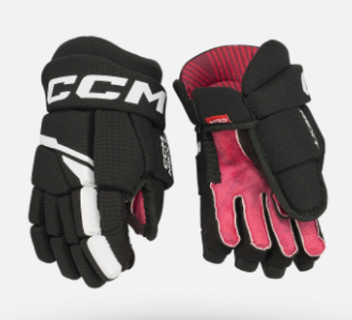Vist Large View of Product Image Which is New CCM NEXT GLOVE Youth Gloves Black And White 9"