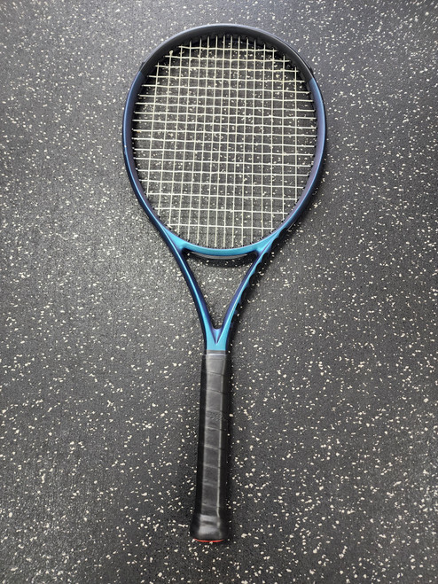 Vist Large View of Product Image Which is Used Wilson ULTRA V4 Adult Tennis Racquet Navy Blue 4 1/4"