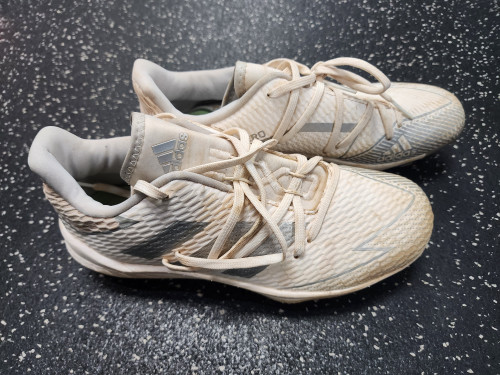 Vist Large View of Product Image Which is Used Adidas ADIZERO BB/SB Cleats White Senior 7.5