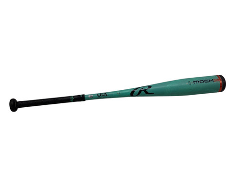 Vist Large View of Product Image Which is Used Rawlings MACH AI -10 BB/SB USA 2 5/8 Bat Turquoise 30"