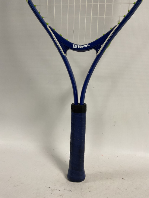 Vist Large View of Product Image Which is Used Wilson US OPEN Junior Tennis Racquet Navy Blue 25"