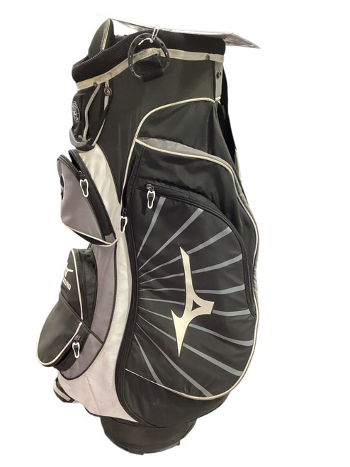 Vist Large View of Product Image Which is Used Mizuno 14 WAY CART BAG Mens Cart Bag Black And Grey