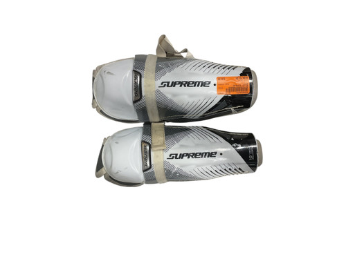 Vist Large View of Product Image Which is Used Bauer SUPREME Youth Shin Guards White 10"