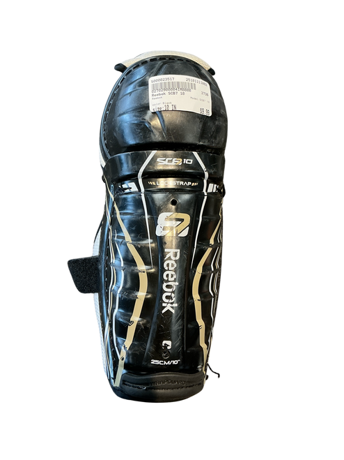 Vist Large View of Product Image Which is Used Reebok SCB7 10 Junior Shin Guards Black 10"