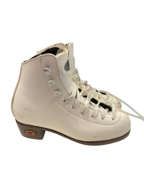 Vist Large View of Product Image Which is Used Riedell FIGURE SKATE SZ Y 13 Girls Figure Skate White Youth 13.0