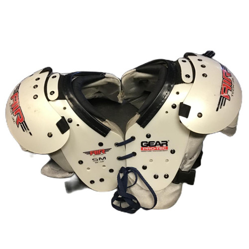 Vist Large View of Product Image Which is Used AIR TECH JR Football Shoulder Pads White SM