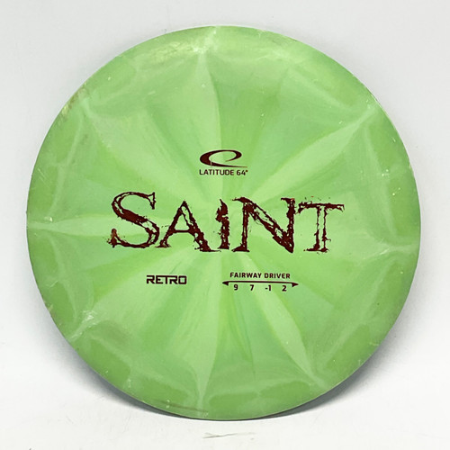 Used Latitude 64 RETRO SAINT Disc Golf Driver Green 176g 11805-S000069240 Vist Large View of Product Image Which is Used Latitude 64 RETRO SAINT Disc Golf Driver Green 176g