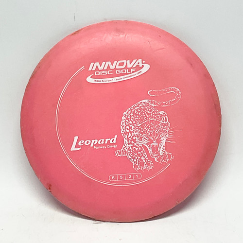 Used Innova DX LEOPARD Disc Golf Driver Pink 150g 11805-S000069257 Vist Large View of Product Image Which is Used Innova DX LEOPARD Disc Golf Driver Pink 150g