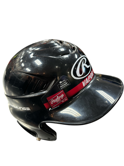 Vist Large View of Product Image Which is Used Rawlings HELMET 6 1/2- 7 1/2 Batting Helmet No Mask Black SM