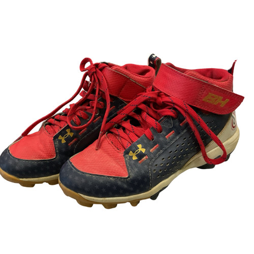 Vist Large View of Product Image Which is Under Armour HARPER BH BB/SB Cleats White/Red/Navy Junior 01.5