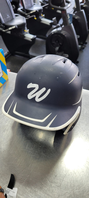 Vist Large View of Product Image Which is Used Rawlings 6 3/8 - 7 1/8 Batting Helmet No Mask Navy Blue One Size