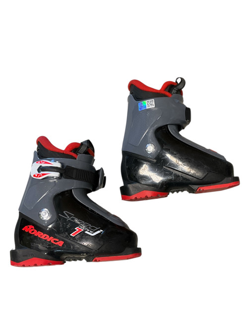 Vist Large View of Product Image Which is Used Nordica SPEED MACHINE J1 Boys DH Ski Boot Black 165 MP - Y09