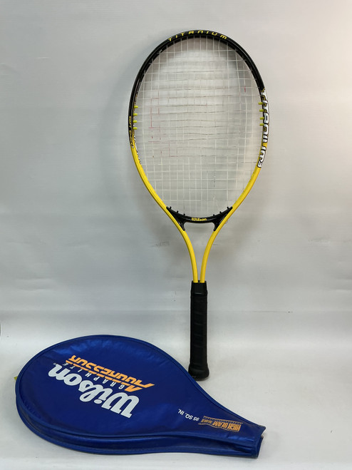 Vist Large View of Product Image Which is Used Wilson TITANIUM3 Adult Tennis Racquet Yellow 4 1/2"