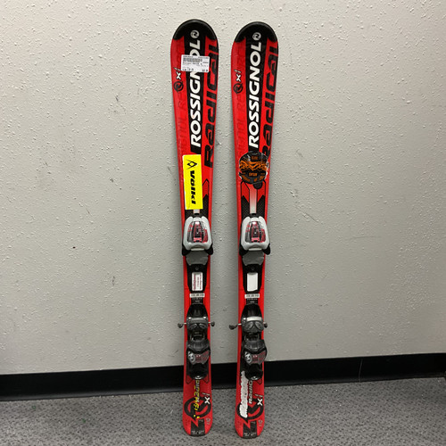 Vist Large View of Product Image Which is Used Rossignol RADICAL XL Boys DH Ski/Binding Red 110 cm