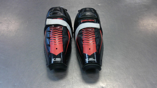 Vist Large View of Product Image Which is Used Bauer LIL SPORT Youth Shin Guards Black 11"