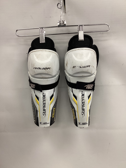 Vist Large View of Product Image Which is Used Bauer SUPREME 150 Junior Shin Guards White 9"