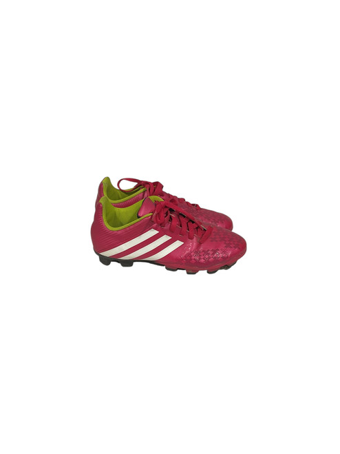 Vist Large View of Product Image Which is Used Adidas Soccer Cleats Pink Junior 02.5