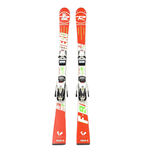 Vist Large View of Product Image Which is Used Rossignol HERO F-9 Boys DH Ski/Binding Red 135 cm