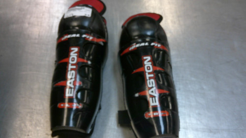Vist Large View of Product Image Which is Used Easton IDEAL FIT Youth Shin Guards Black 9"