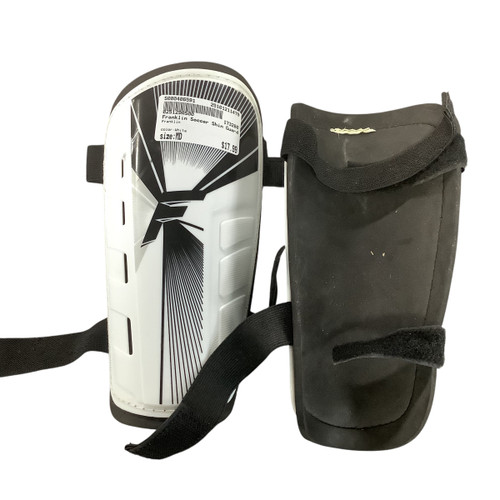 Vist Large View of Product Image Which is Used Franklin Soccer Shin Guards Adult White MD